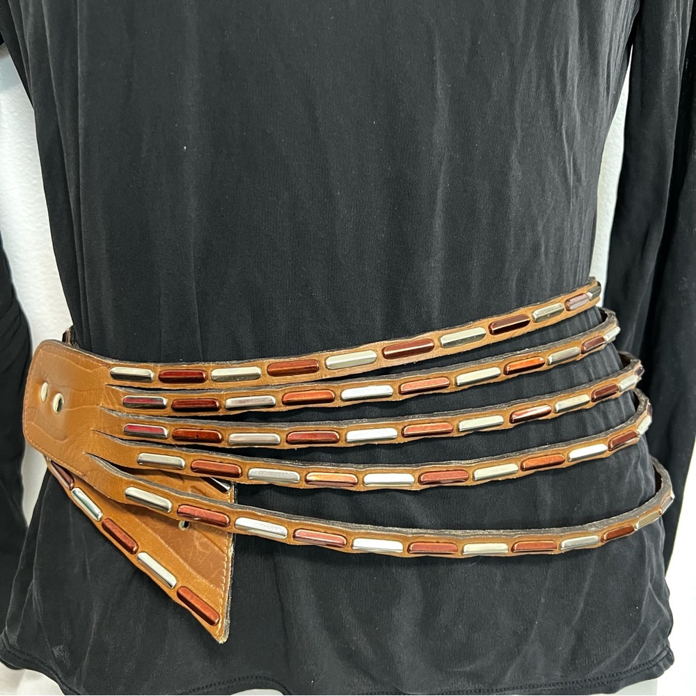 Vintage Brown and Tan Women's Belt